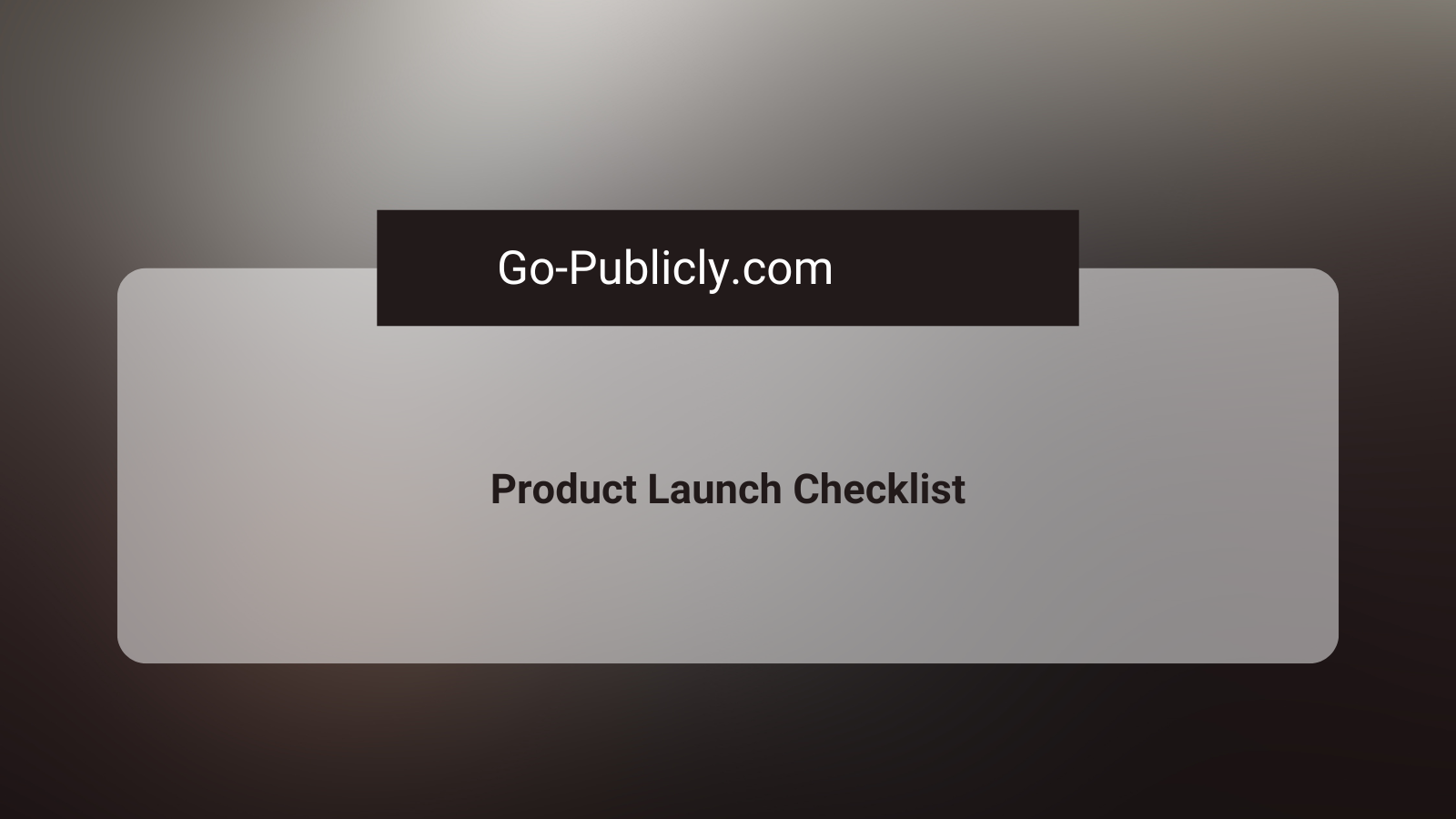 Product Launch Checklist