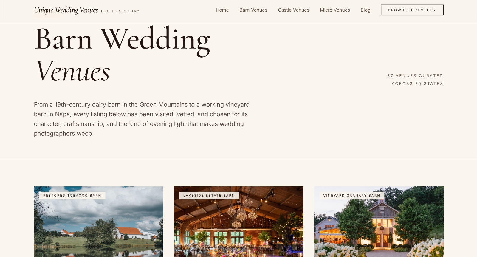 Unique Wedding Venues — Curated Barn & Castle Venues